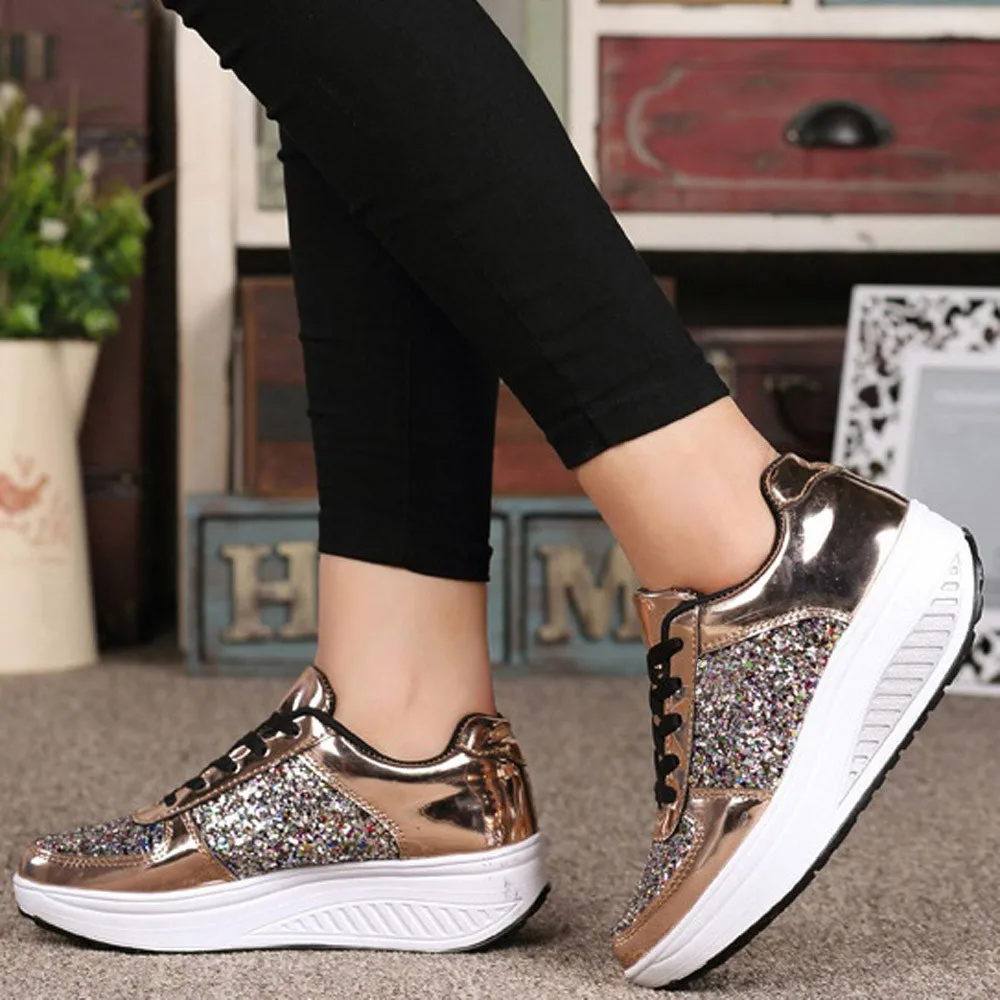 Sequin Wedge Sneakers - Sporty & Stylish! - image 4