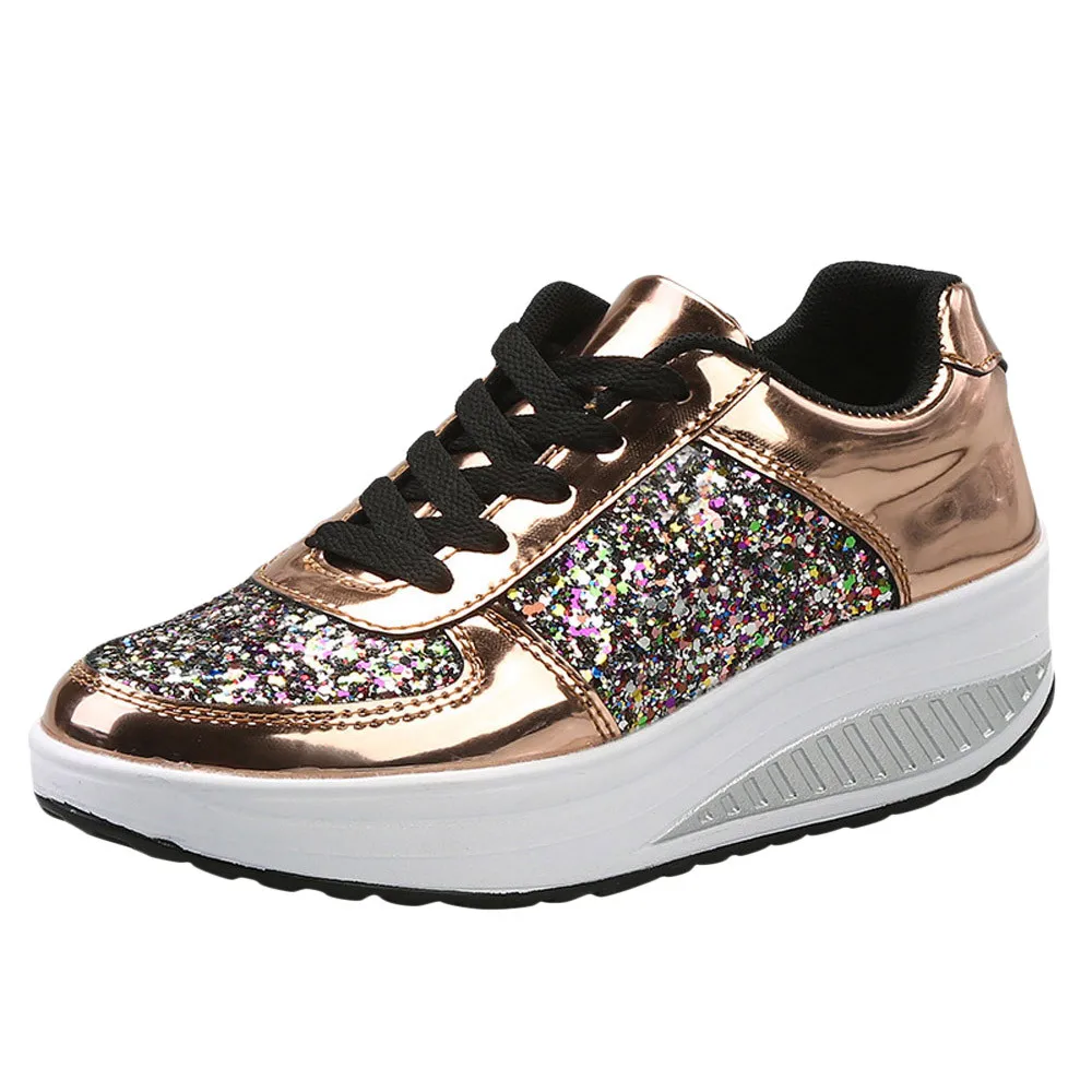 Sequin Wedge Sneakers - Sporty & Stylish! - image 3