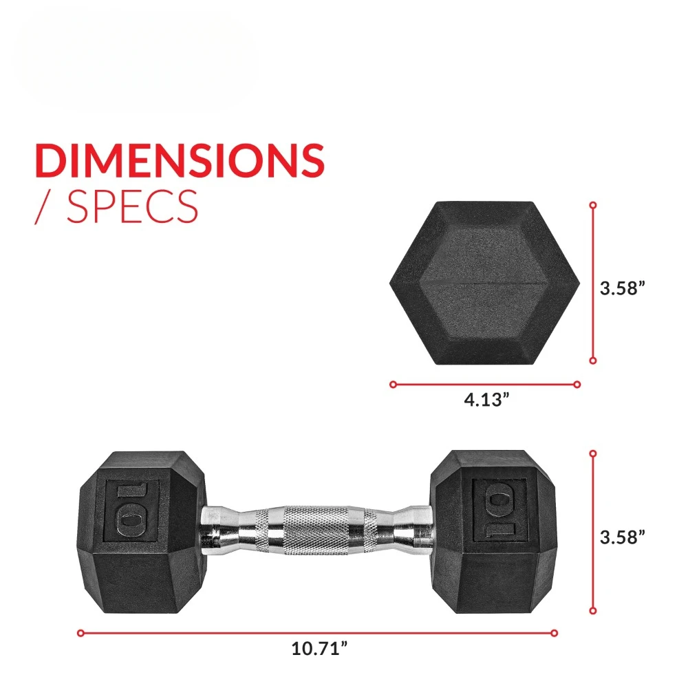 10lb Coated Rubber Hex Dumbbell Pair - Durable & Safe - image 1