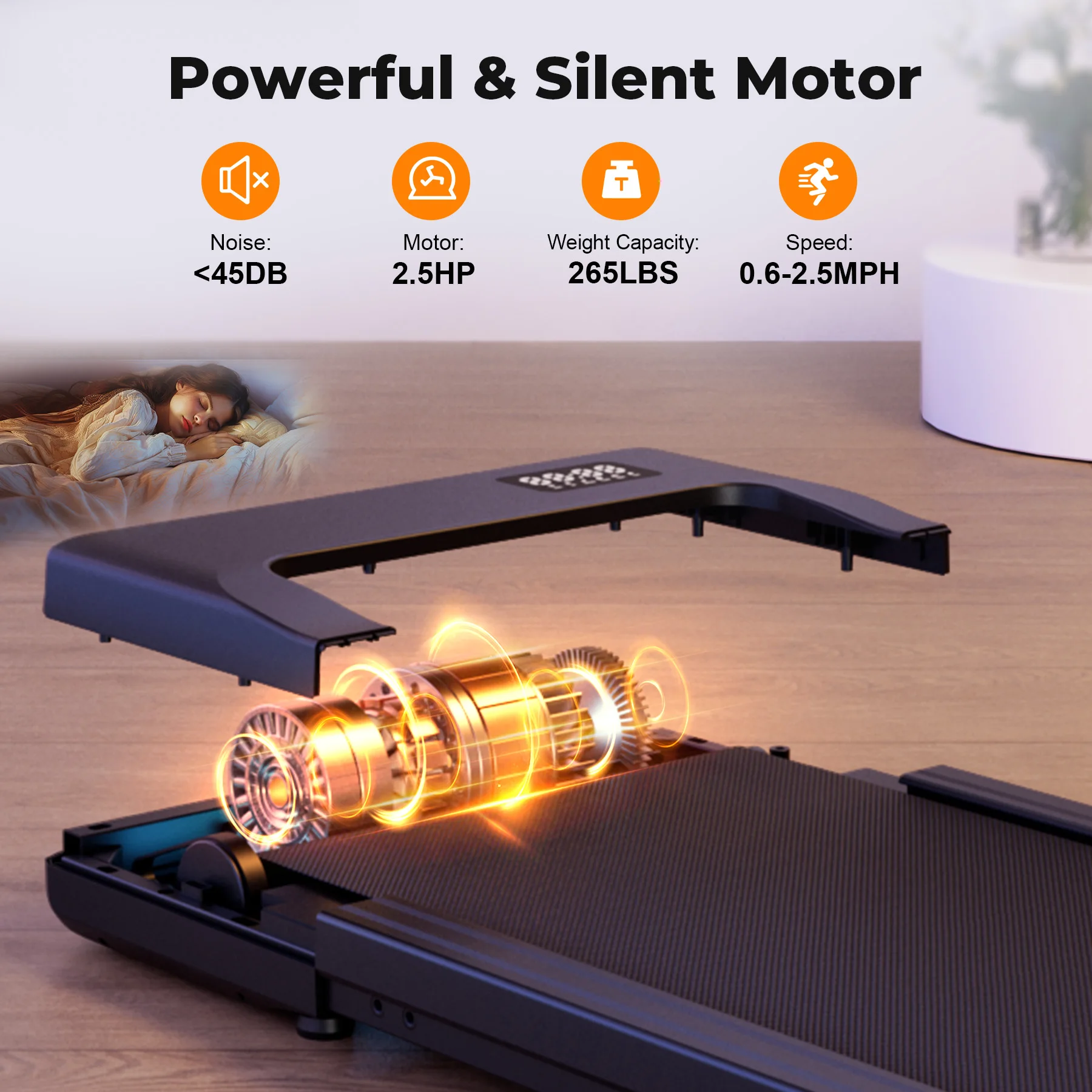Portable 2 in 1 Walking Pad Treadmill for Home & Office - image 2
