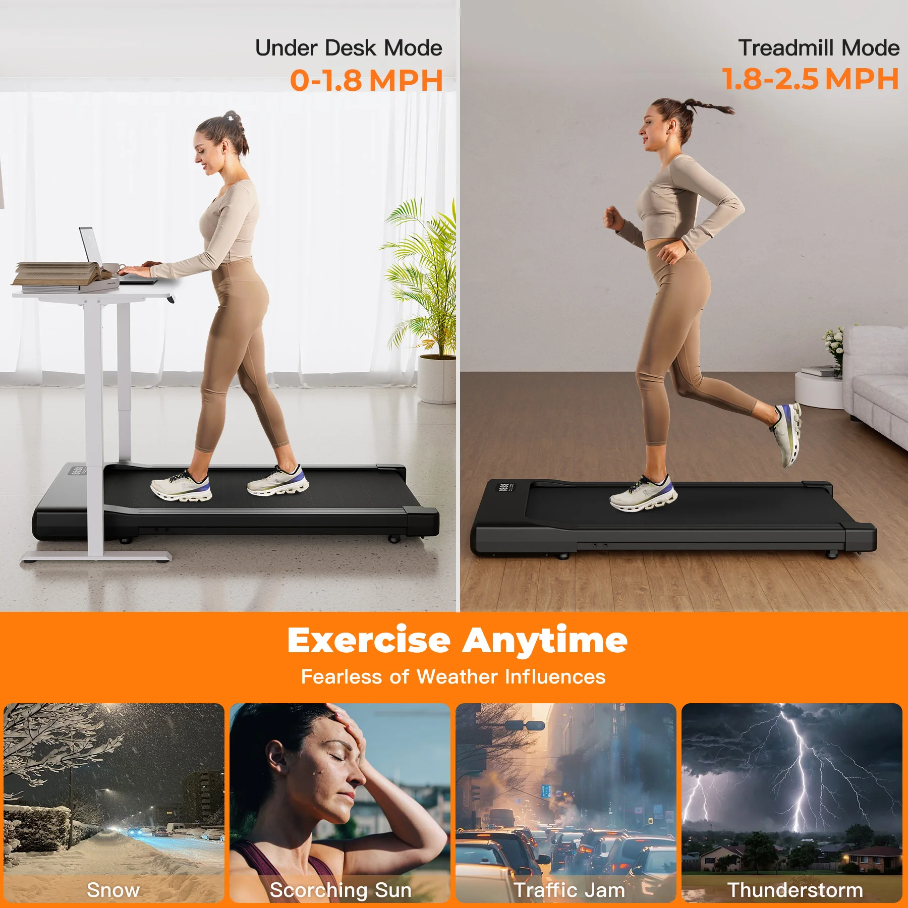 Portable 2 in 1 Walking Pad Treadmill for Home & Office - image 4