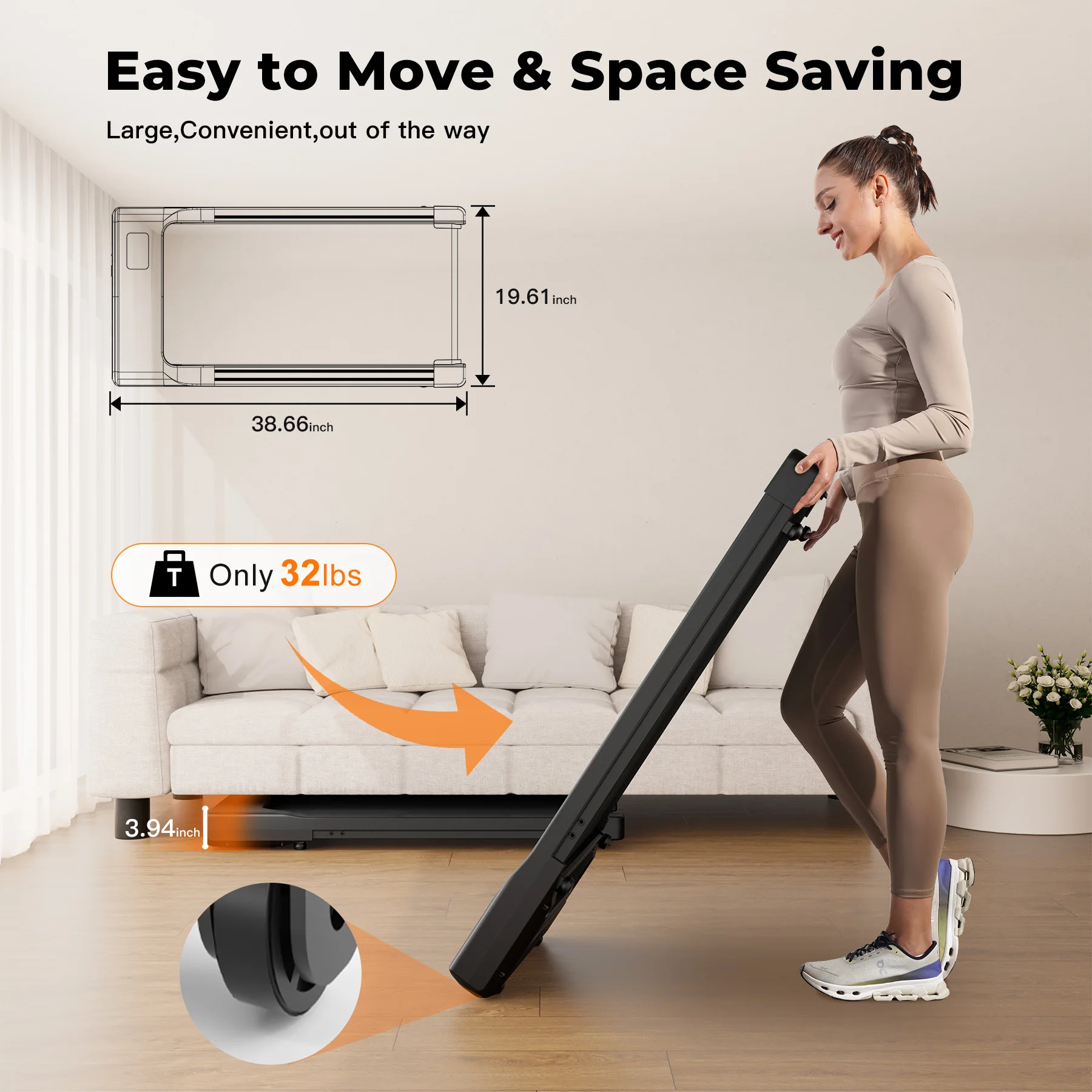 Portable 2 in 1 Walking Pad Treadmill for Home & Office - image 1