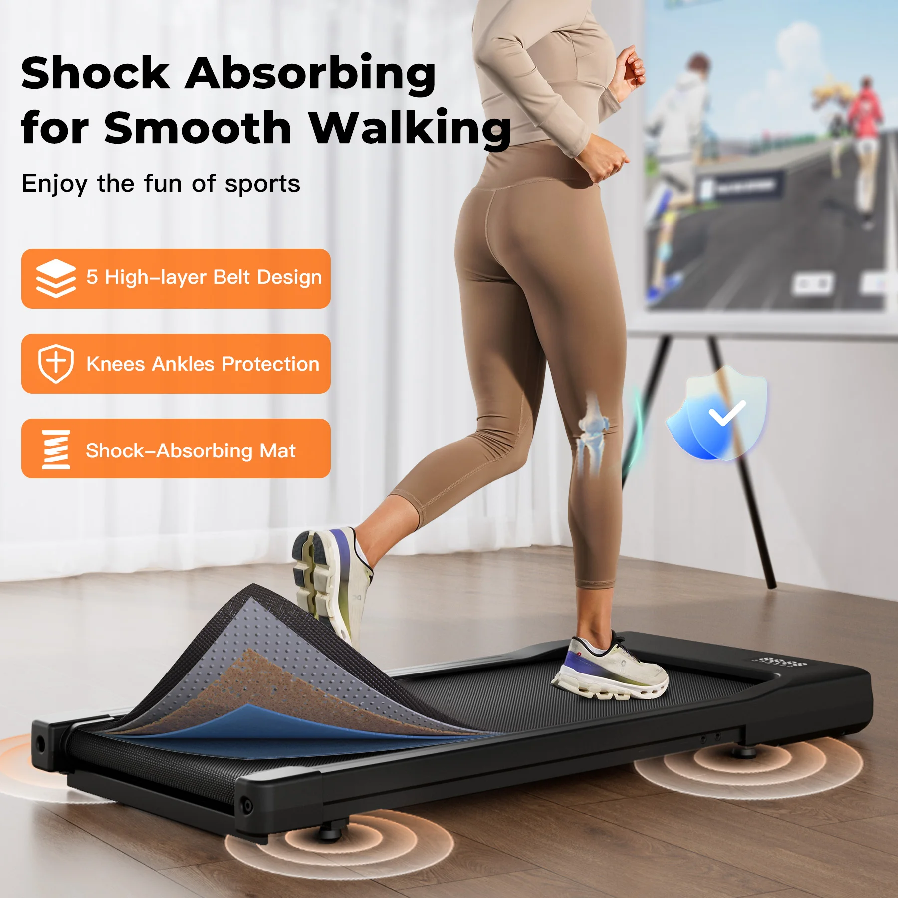 Portable 2 in 1 Walking Pad Treadmill for Home & Office - image 0