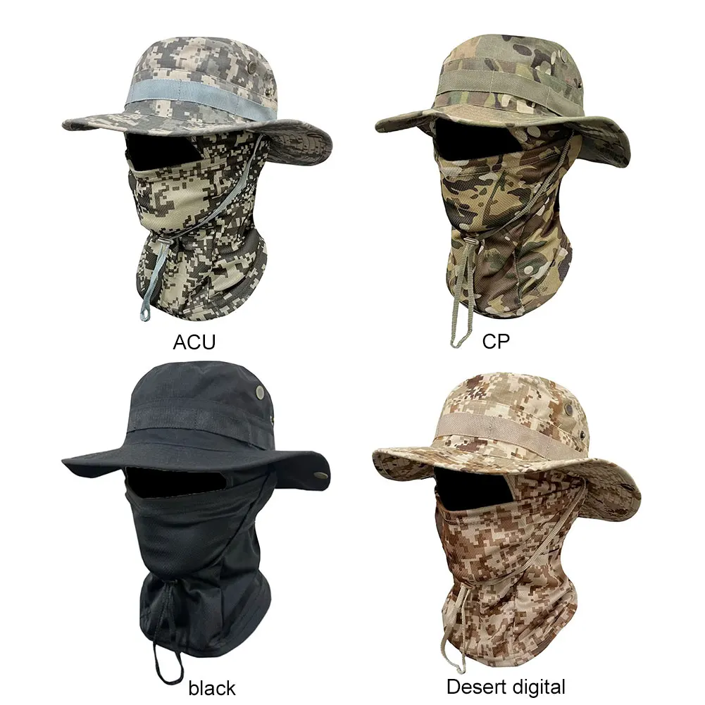 Boonie Hat with Balaclava Full Face Mask – Wide Brim Sun Protection Fishing Hat for Men & Women, Outdoor Hiking & Camping Cap - image 0