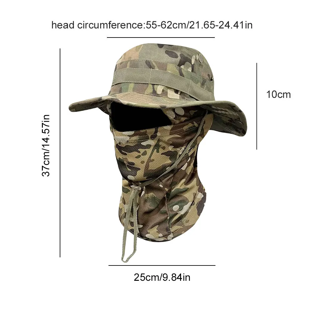 Boonie Hat with Balaclava Full Face Mask – Wide Brim Sun Protection Fishing Hat for Men & Women, Outdoor Hiking & Camping Cap - image 3
