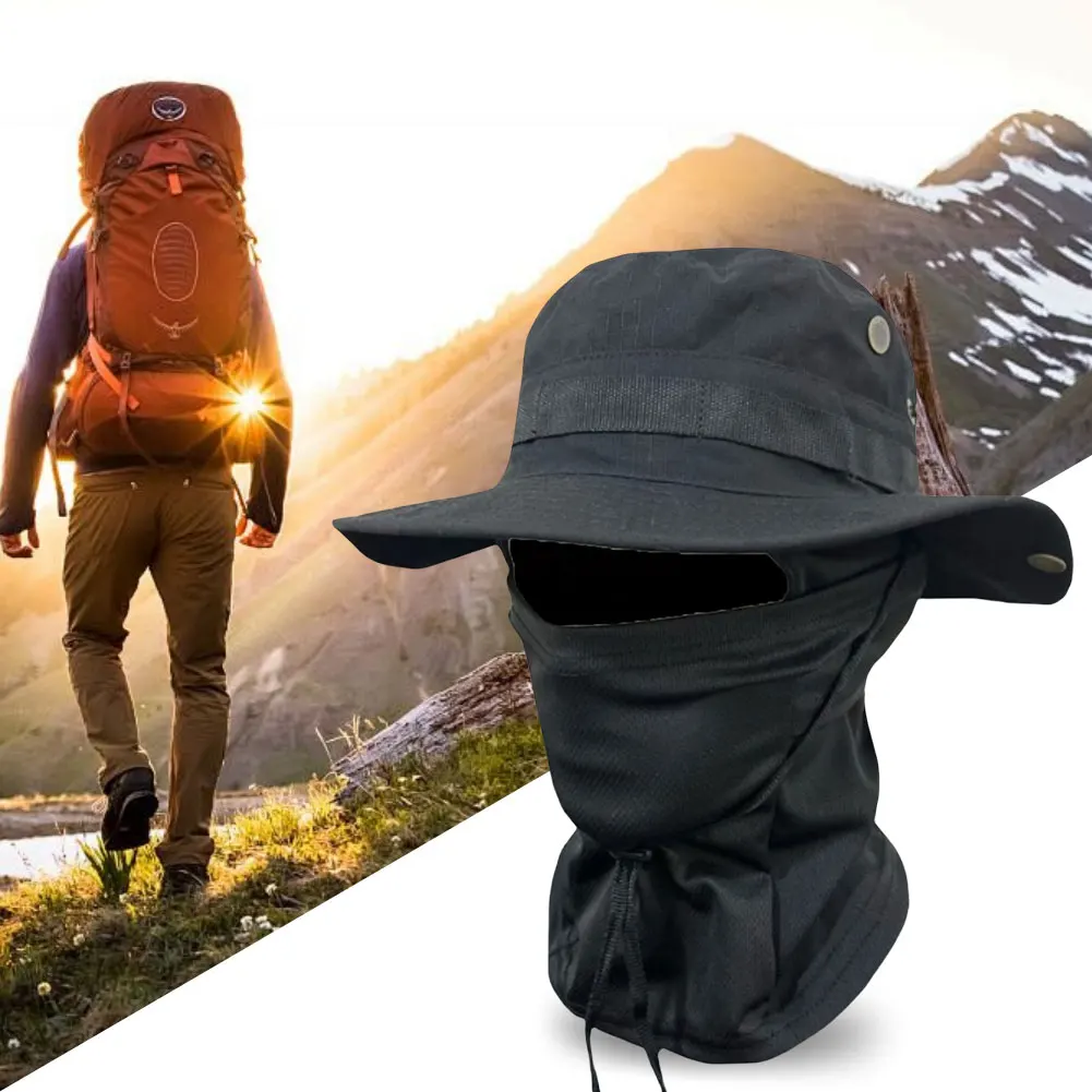 Boonie Hat with Balaclava Full Face Mask – Wide Brim Sun Protection Fishing Hat for Men & Women, Outdoor Hiking & Camping Cap - image 1