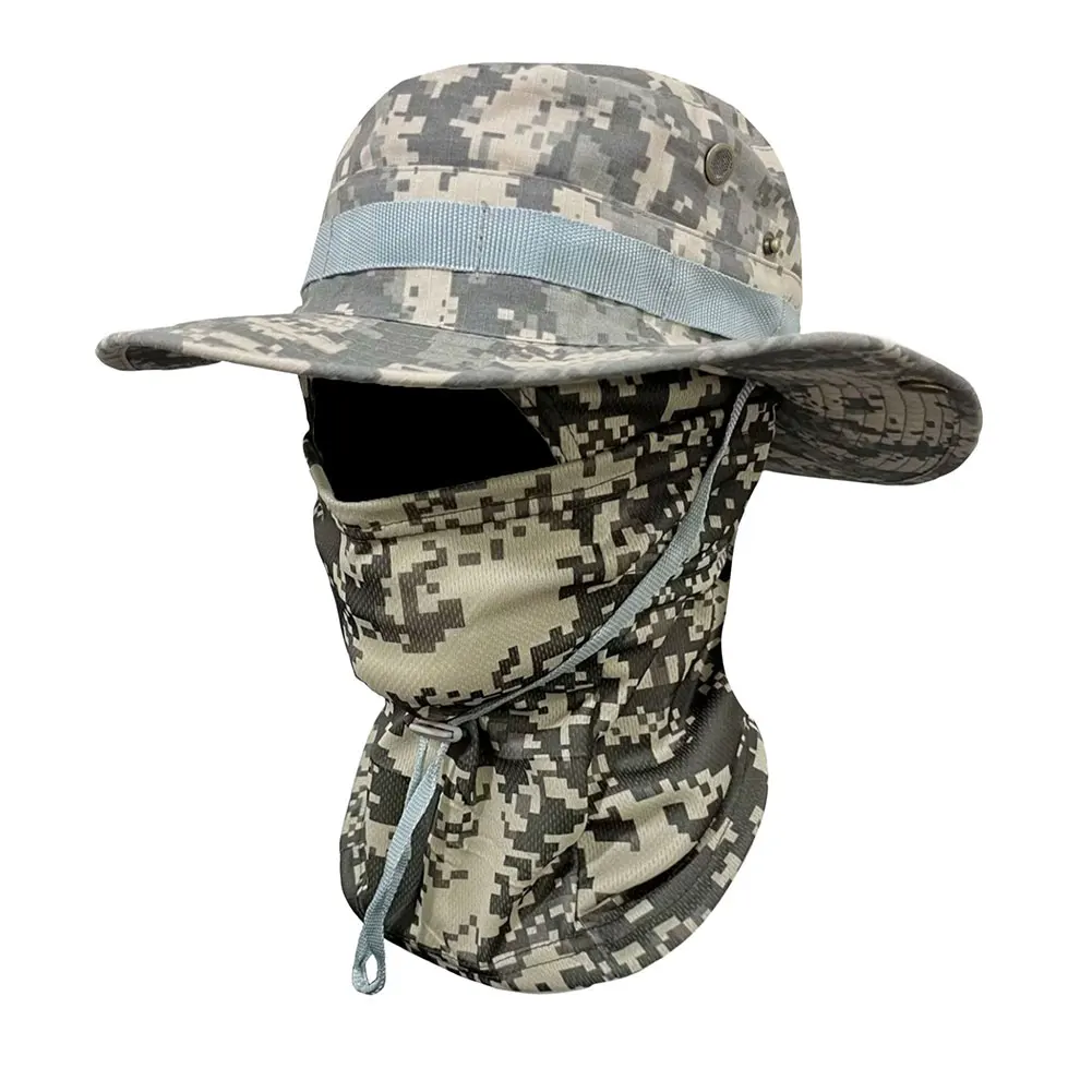 Boonie Hat with Balaclava Full Face Mask – Wide Brim Sun Protection Fishing Hat for Men & Women, Outdoor Hiking & Camping Cap