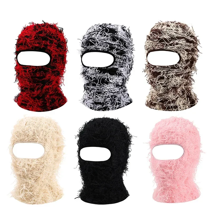 Fuzzy Knit Balaclava Ski Mask – Colorful Winter Face Mask for Men & Women, Full Head Cover for Outdoor Sports & Streetwear - image 1