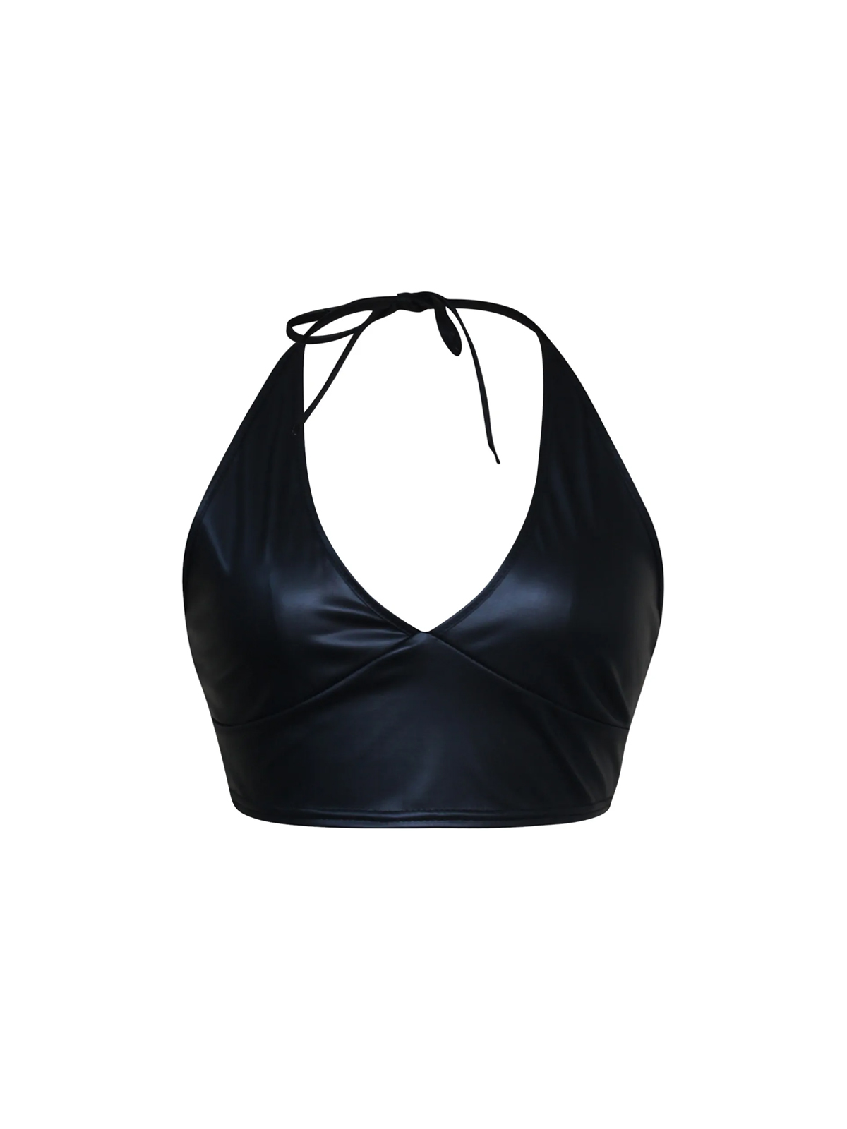 PU Leather Buckle Lingerie Top